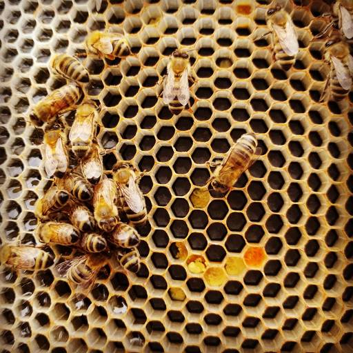 Bienen füllen Waben mit Honig