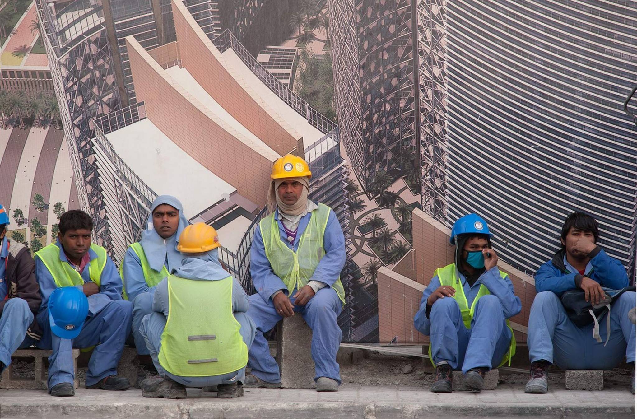 sogenannte Wanderarbeiter aus asiatischen Ländern in Doha