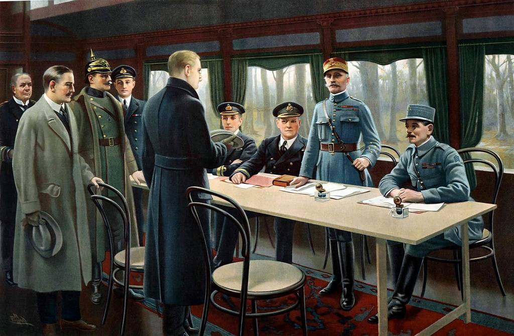 Verabschiedung nach der Unterzeichnung des Waffenstillstandsabkommens vom 11. November 1918