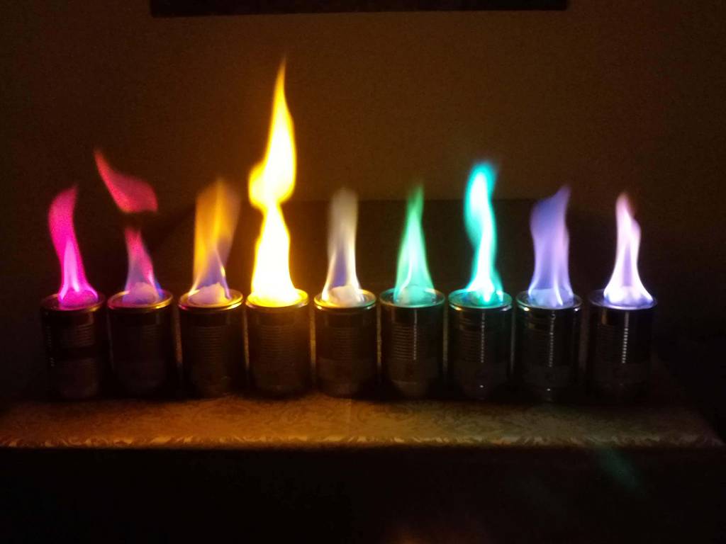 Flammenfärbung verschiedener Salze